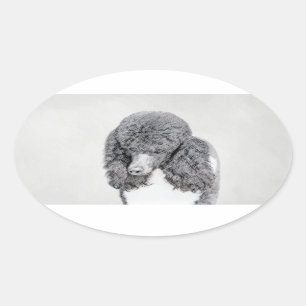Adesivo Oval Pintura Preta Padrão - Arte Canina