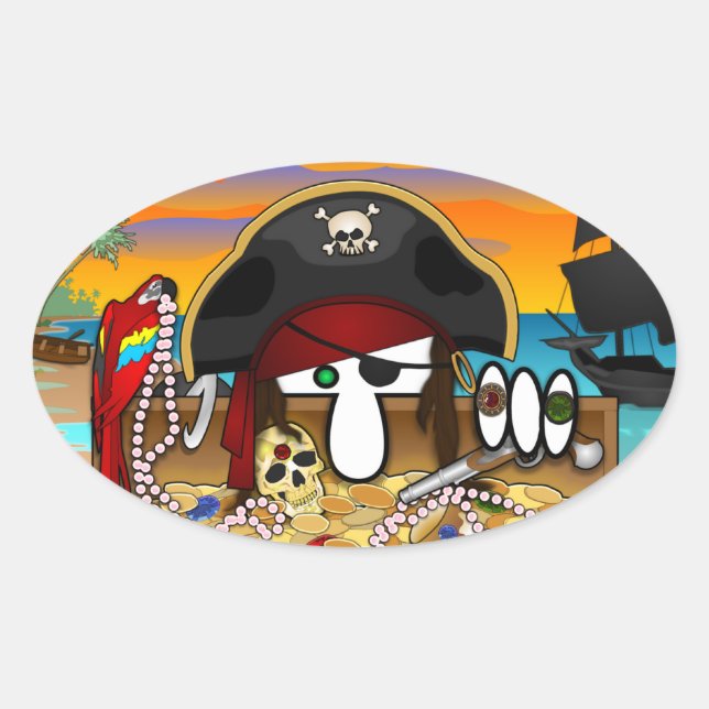 Adesivo Oval Pirate Kilroy Oval Sticker (Frente)