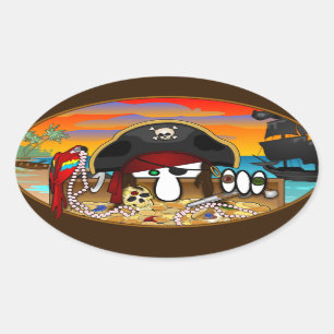 Adesivo Oval Pirate Kilroy Oval Sticker