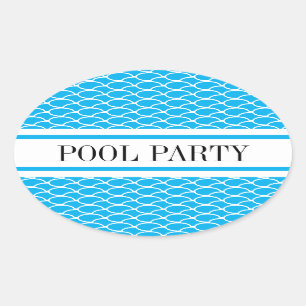 Adesivo Oval PISCINA PARTY Blue Waves Racing Stripes