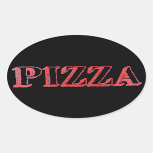 Adesivo Oval Pizza Oval Sticker