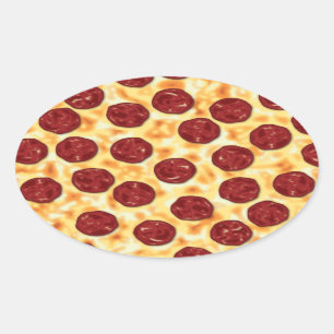 Adesivo Oval Pizza Pepperoni