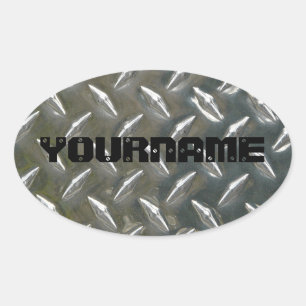 Adesivo Oval Placa de Nome de Trabalho de Metal Personalizado