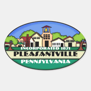 Adesivo Oval Pleasantville Pensilvânia pequenos autocolantes