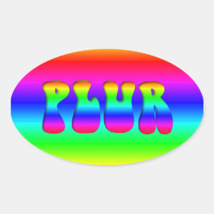 Adesivo Oval PLUR de ilusão óptica arco-íris