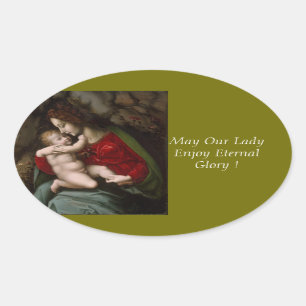Adesivo Oval Pode nossa senhora Apreciação Eterno Glória!
