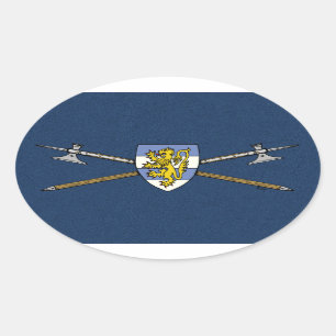 Adesivo Oval Poleaxes medievais e blindagem