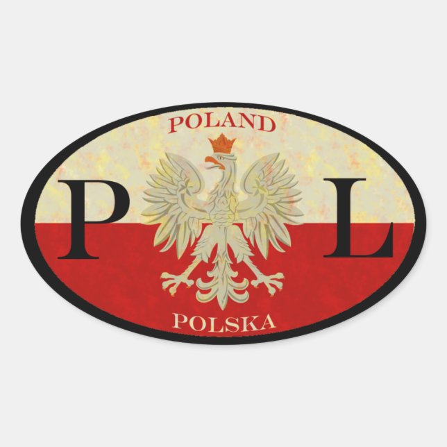 Adesivo Oval Polônia Polska (Frente)
