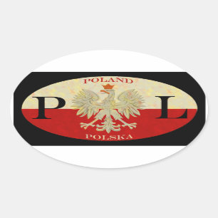 Adesivo Oval Polônia Polska