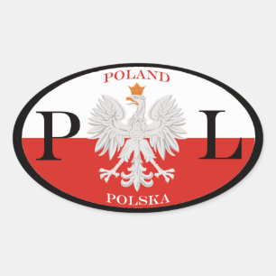 Adesivo Oval Polônia Polska PL