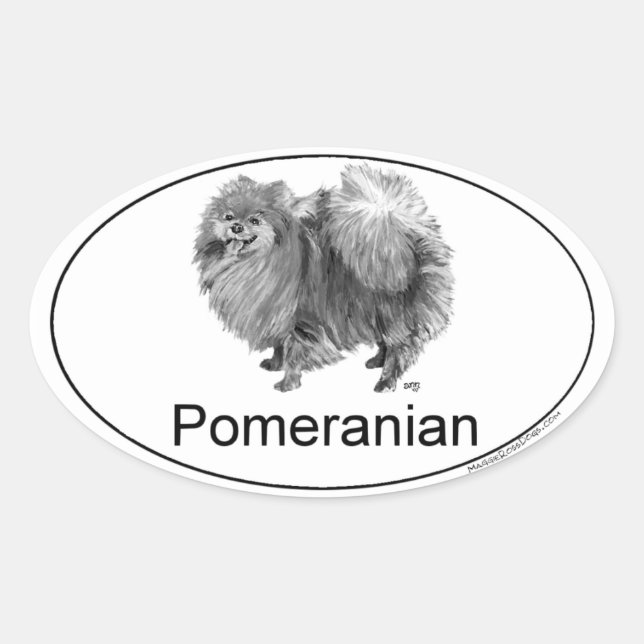 Adesivo Oval Pomerânia Euro (Frente)