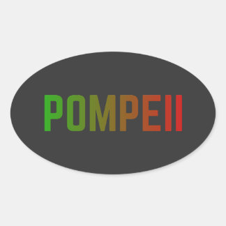 Adesivo Oval Pompeii Italy Minimal Typographic Design