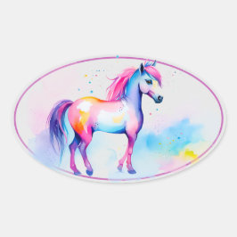 Adesivo Oval Pôneo Espírito Colorido 2