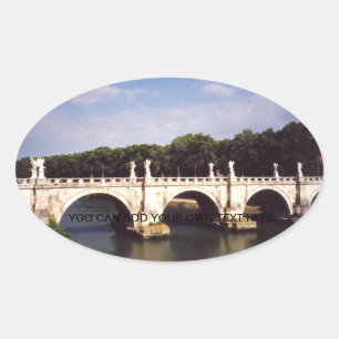 Adesivo Oval Ponte Sant'Angelo em Roma, Itália