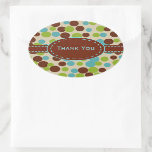 Adesivo Oval Pontos de sotaque do limão Obrigado Stickers