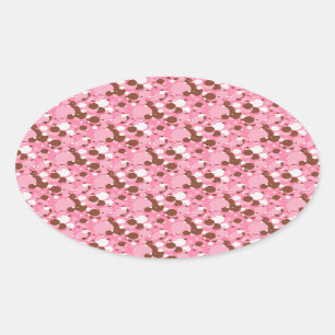 Adesivo Oval Pontos napolitanos 02 STICKERS cor-de-rosa OVAL