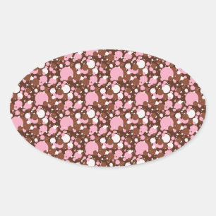 Adesivo Oval Pontos napolitanos 03 STICKERS castanhos M-OVAL