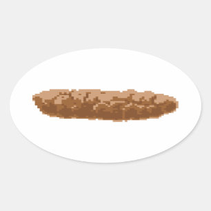 Adesivo Oval Poop de pixel de 8 bits