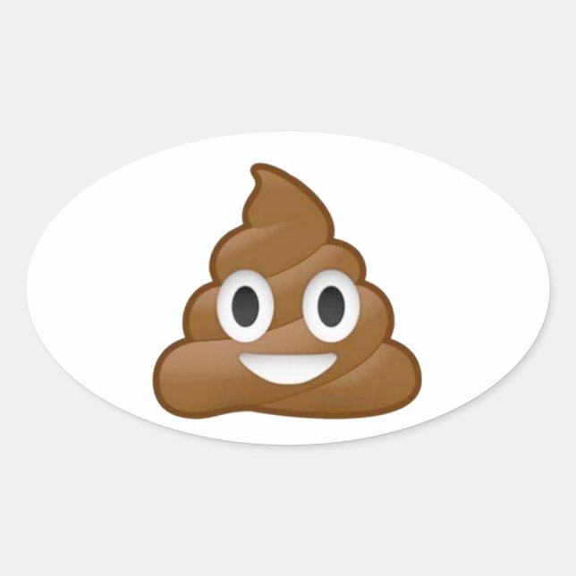Adesivo Oval Poop emoji (Frente)