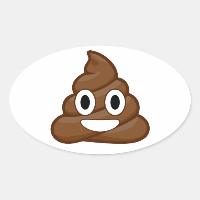 Adesivo Oval poop emoji (Frente)