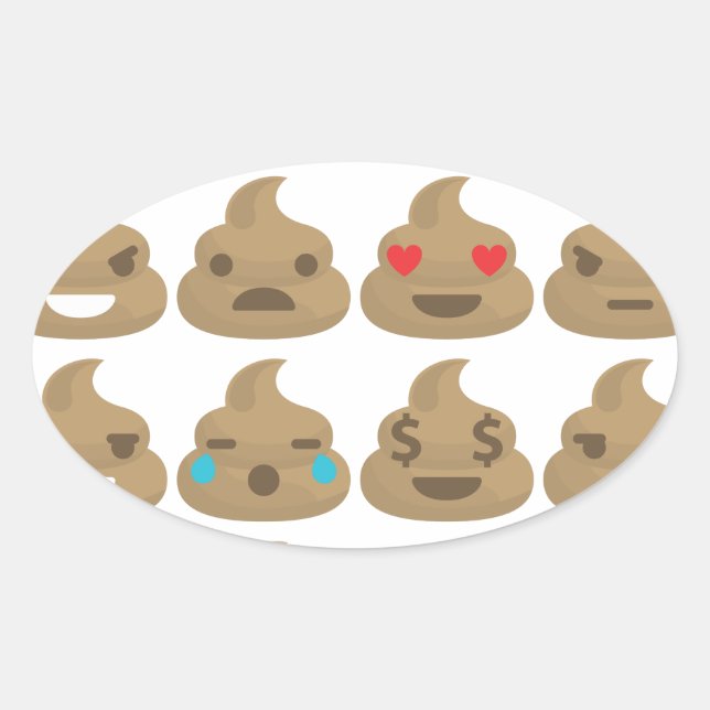 Adesivo Oval poop emojis (Frente)