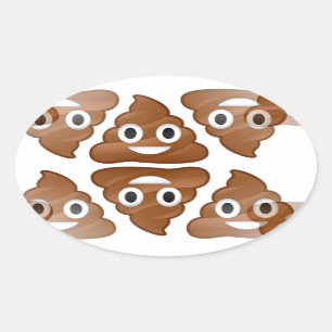 Adesivo Oval poop emojis