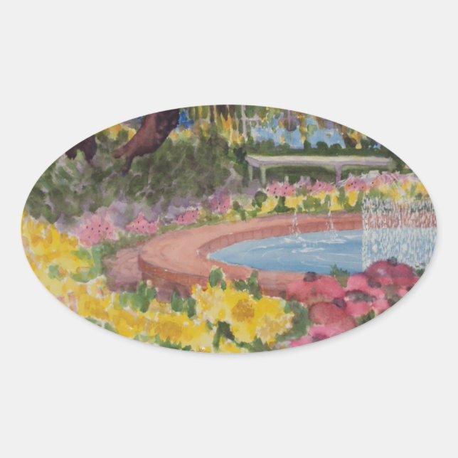 Adesivo Oval Poppies de Jardim do Prescott Park Portsmouth NH (Frente)