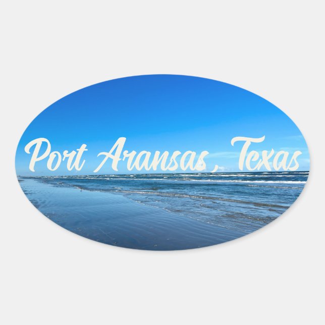 Adesivo Oval Port ArKansas, Texas Coast Ocean Waves Fotografia (Frente)