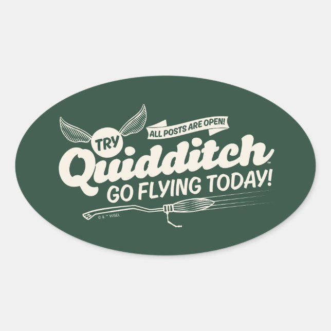 Adesivo Oval POSTER DE Recrutamento QUIDDITCH™ (Frente)