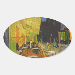 Adesivo Oval Posto Impressionista Van Gogh Cafe Terrace