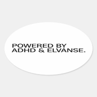 Adesivo Oval Powered By ADHD & Elvanse | Sticker