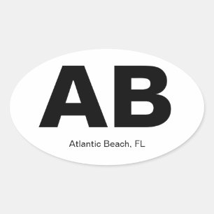 Adesivo Oval Praia atlântica, FL
