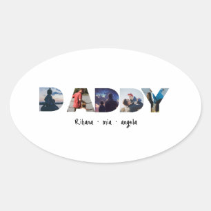 Adesivo Oval Presente personalizado do Dia dos Pais com foto