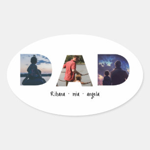 Adesivo Oval Presente personalizado do Dia dos Pais com foto