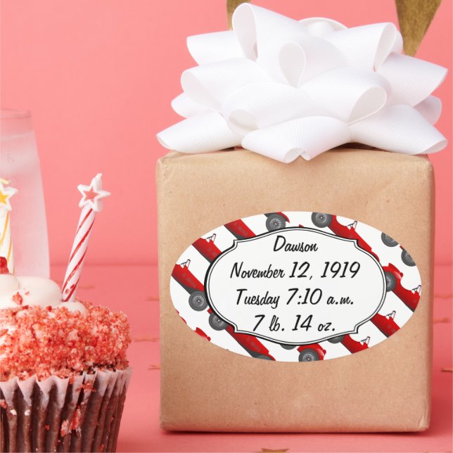 Adesivo Oval Presentes Clássicos Personalizados (Festa)