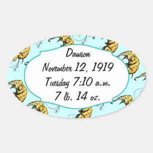 Adesivo Oval Presentes de elefante de circo