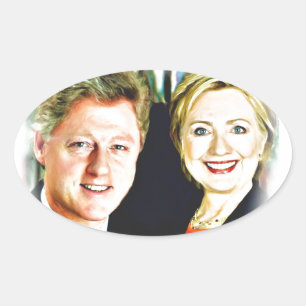 Adesivo Oval Presidente Bill Clinton & presidente Hillary