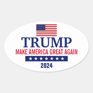 ADESIVO OVAL PRESIDENTE DONALD TRUMP 2024 BUMPER STICKER