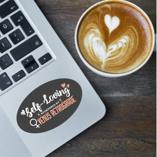 Adesivo Oval Preto de Autoamor