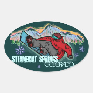 Adesivo Oval Primaveras a vapor autocolantes do Colorado