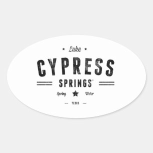 Adesivo Oval Primaveras de Cypress do lago