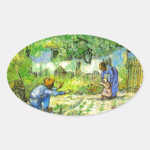 Adesivo Oval Primeiros passos, 1890 Vincent van Gogh.