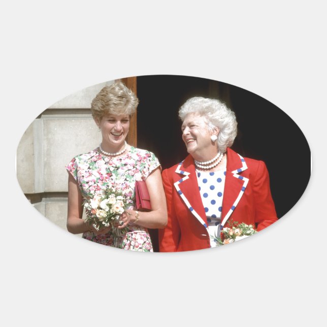 Adesivo Oval Princesa Diana-Barbara Bush (Frente)