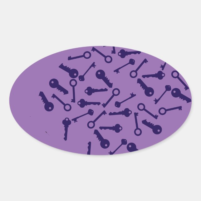 Adesivo Oval Produto de padrão azul chave (Frente)