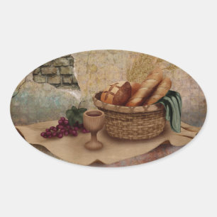 Adesivo Oval Produtos de escritório - o pão da vida
