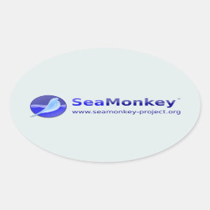 Adesivo Oval Projeto SeaMonkey - Logotipo Horizontal