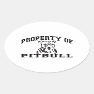Adesivo Oval Propriedade de Pitbull