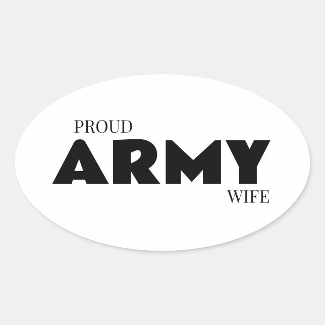 Adesivo Oval Proud army wife (Frente)