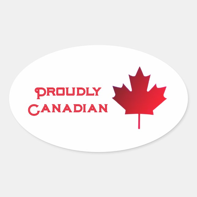 Adesivo Oval Proudly Canadian Patch (Frente)