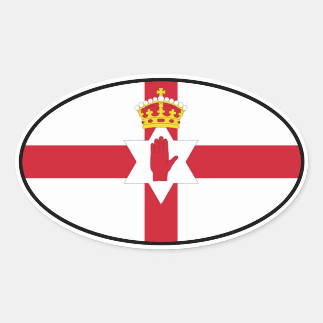 Adesivo Oval Província da Irlanda norte do Ulster Sticker (Frente)